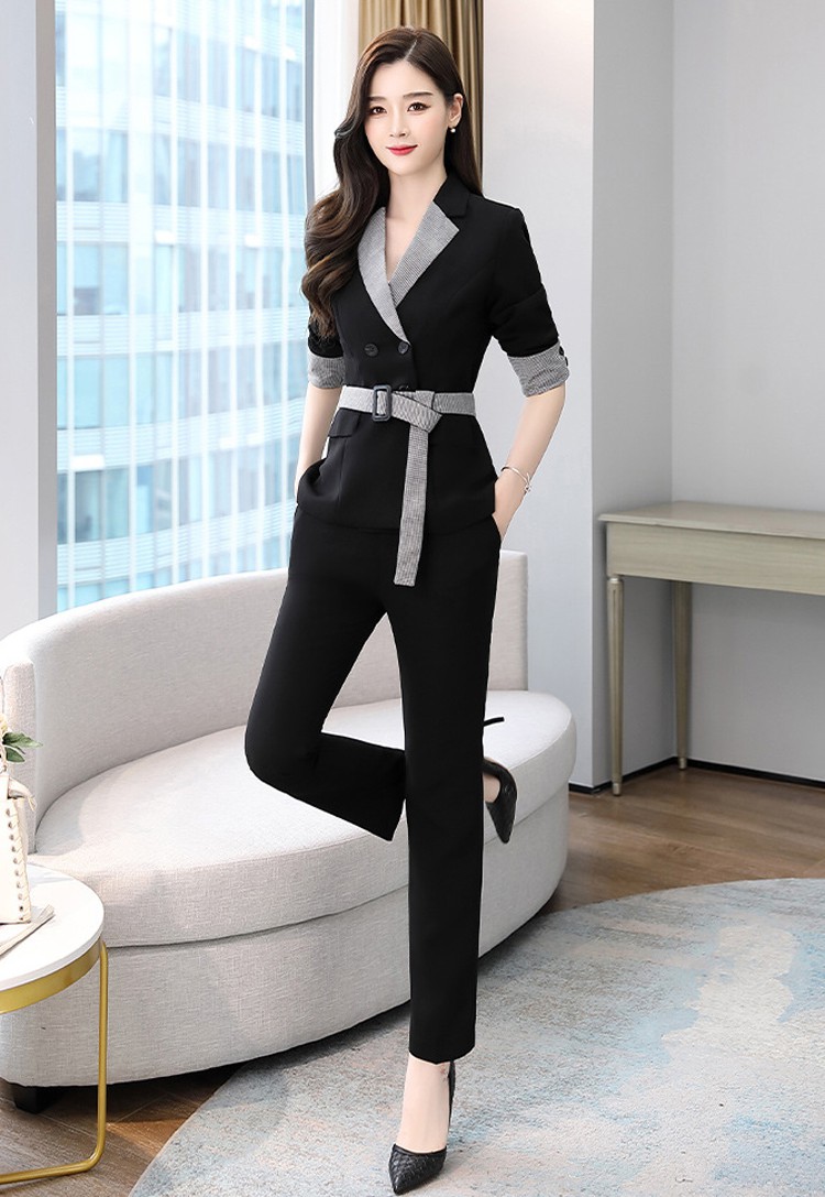 Set bộ Vest phối caro kèm thắt lưng