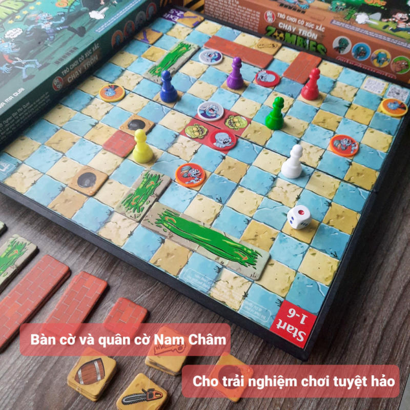 Board Game Nhiều Người Chơi, Đồ Chơi Chơi Cùng Bạn Bè Chạy Trốn Zombies Có Nam Châm