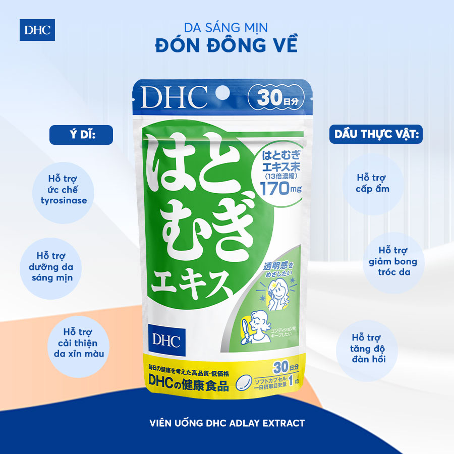 Trắng da, vitamin C DHC Nhật giúp trắng da, mờ thâm, giảm mụn, tăng sức đề kháng, nâng cao sức khỏe chung - Massel Official