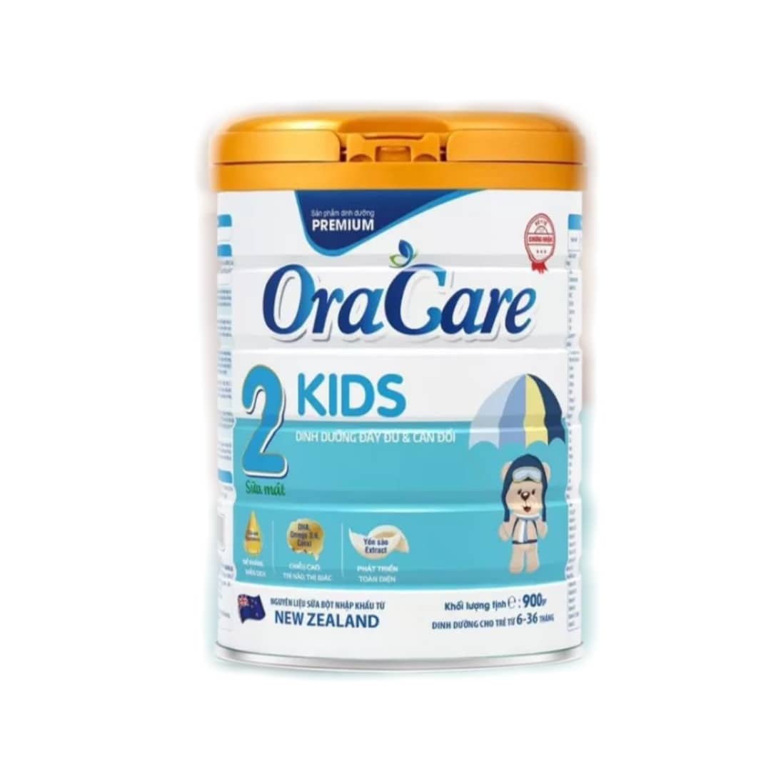 Sữa OraCare Kids step 2 lon 900g - Dinh dưỡng đầy đủ và cân đối dành cho trẻ từ 6 - 36 tháng tuổi.