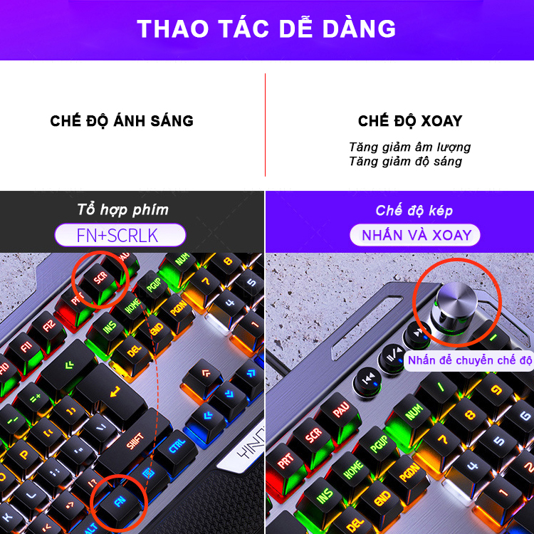 Bàn phím cơ gaming RGB SIDOTECH K100 Version 2 dòng bàn phím máy tính chơi game trục cơ học 104 phím có kê tay chống mỏi chế độ LED RGB cảm giác gõ phím thật tay tiếng gõ êm, không phải bàn phím giả cơ, nâng cấp núm xoay đa phương tiện - Hàng Chính Hãng