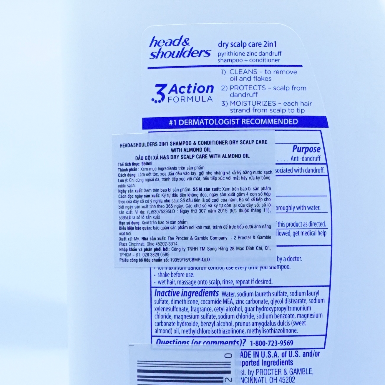 Dầu gội Head & Shoulders Dry Scalp Care 2in1- Nhập Khẩu Mỹ