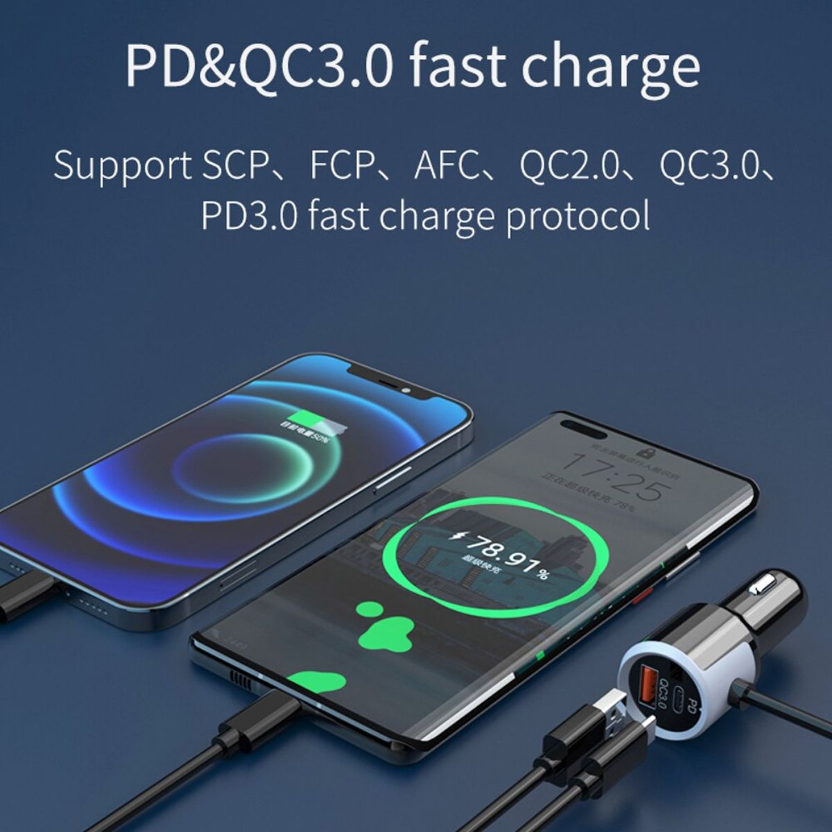 Tẩu sạc nhanh ô tô PD 63W CHOETECH TC0010 có 2 cổng - Hàng chính hãng