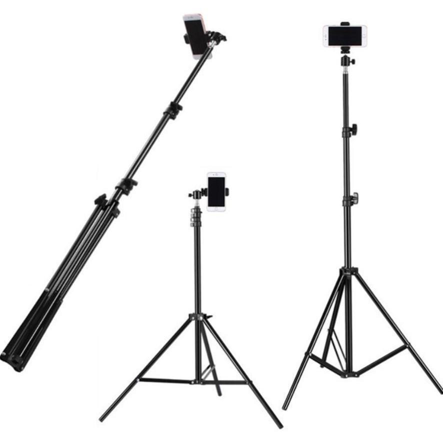 Bộ livestream, chân tripod tự sướng, quay titok dùng cho điện thoại và máy ảnh có remote bluetooth, đầu kẹp xoay 360 độ