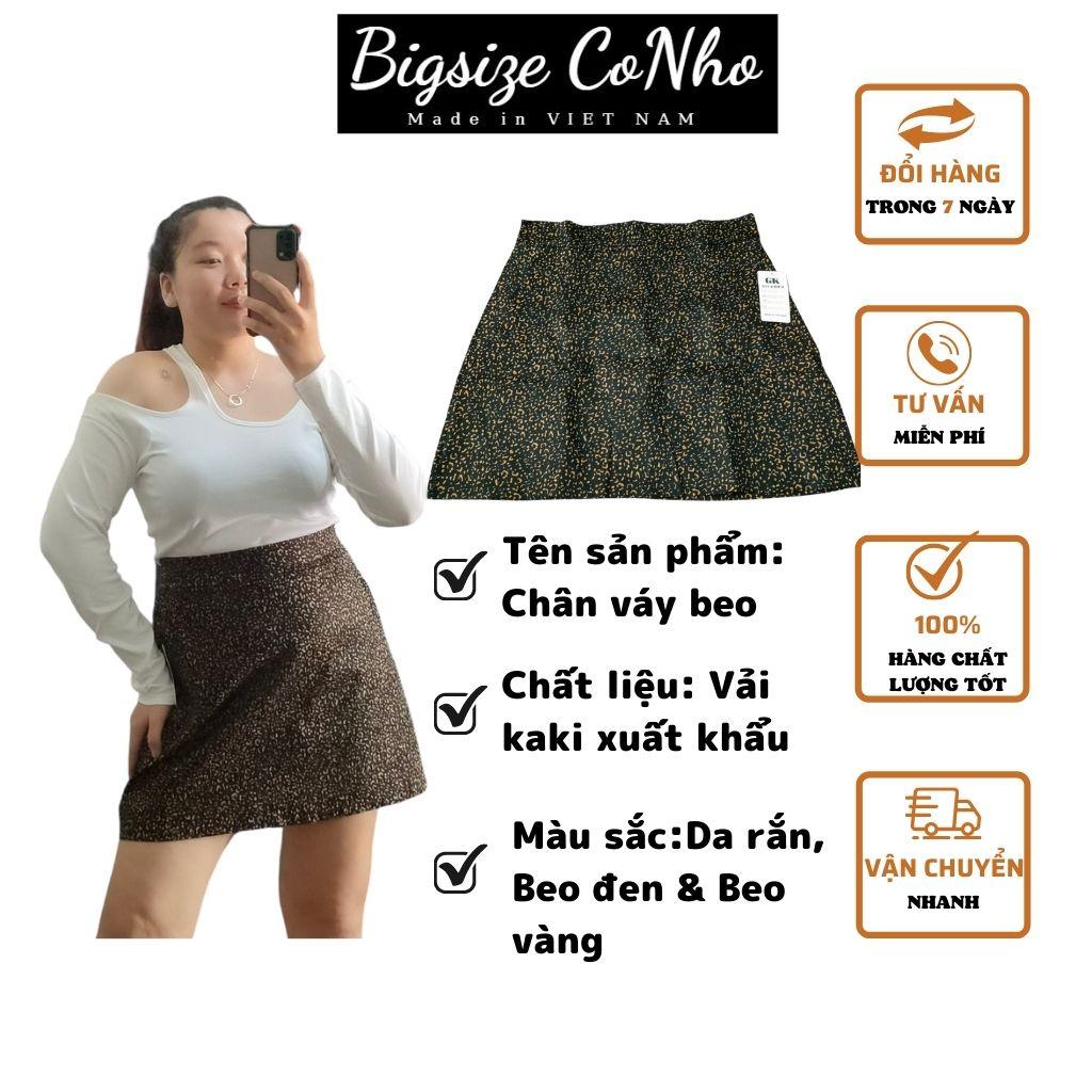 Chân váy beo bigsize nữ, Chân váy A bigsize hoạ tiết beo có quần trong CV BEO