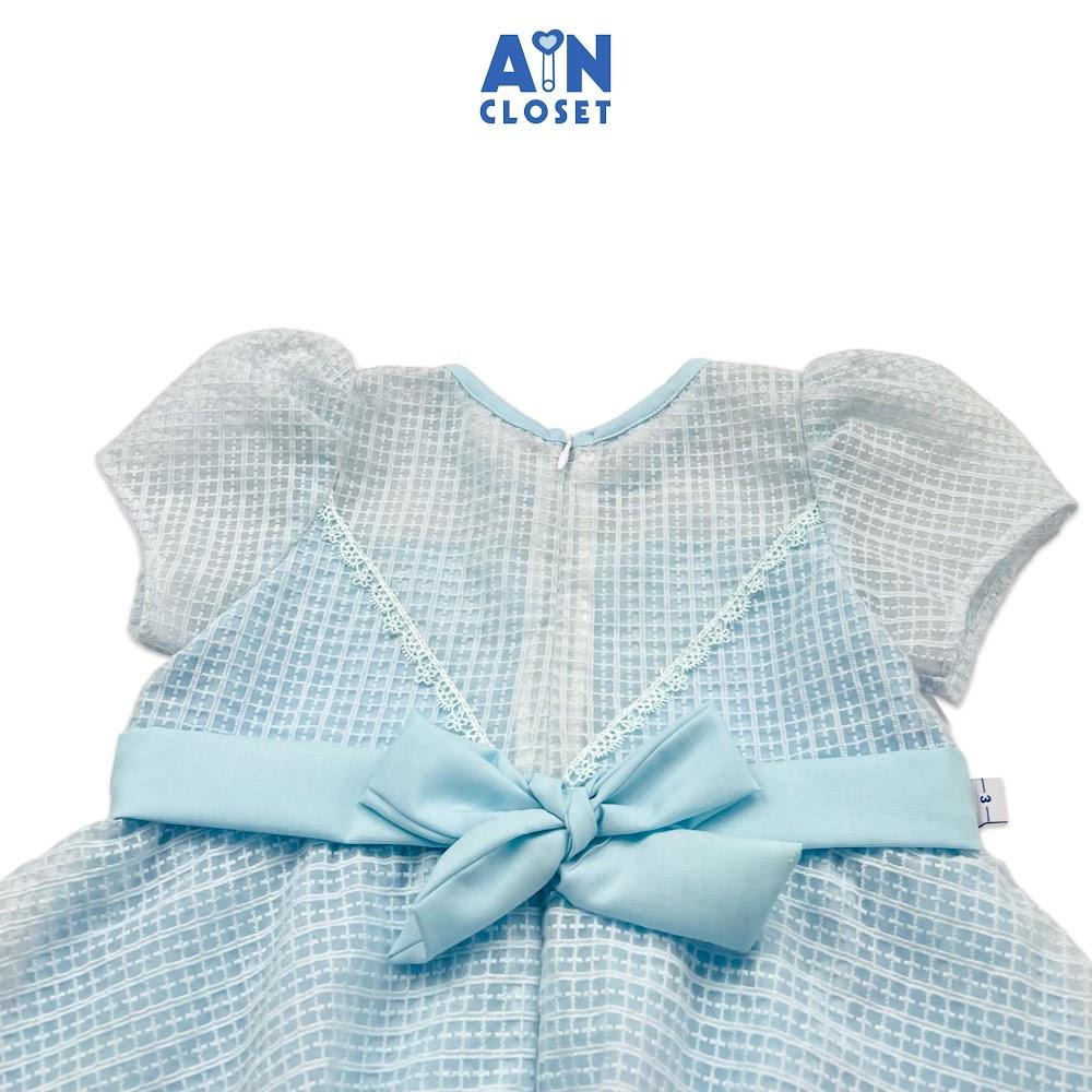 Đầm bé gái họa tiết Ren Nơ xanh Celestia - AICDBGPLCXJW - AIN Closet