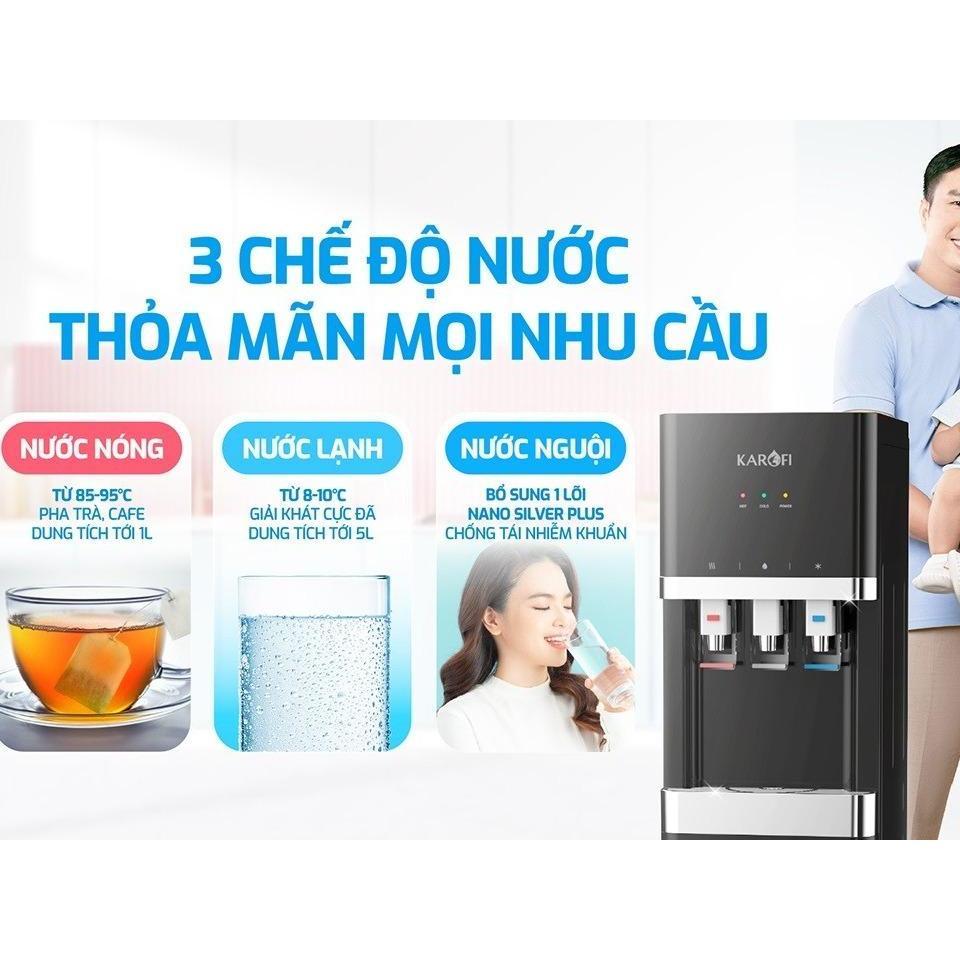 Máy nóng lạnh Karofi HCV208B, 3 chế độ Nóng - Lạnh- Nguội, Máy hút bình - Hàng Chính Hãng