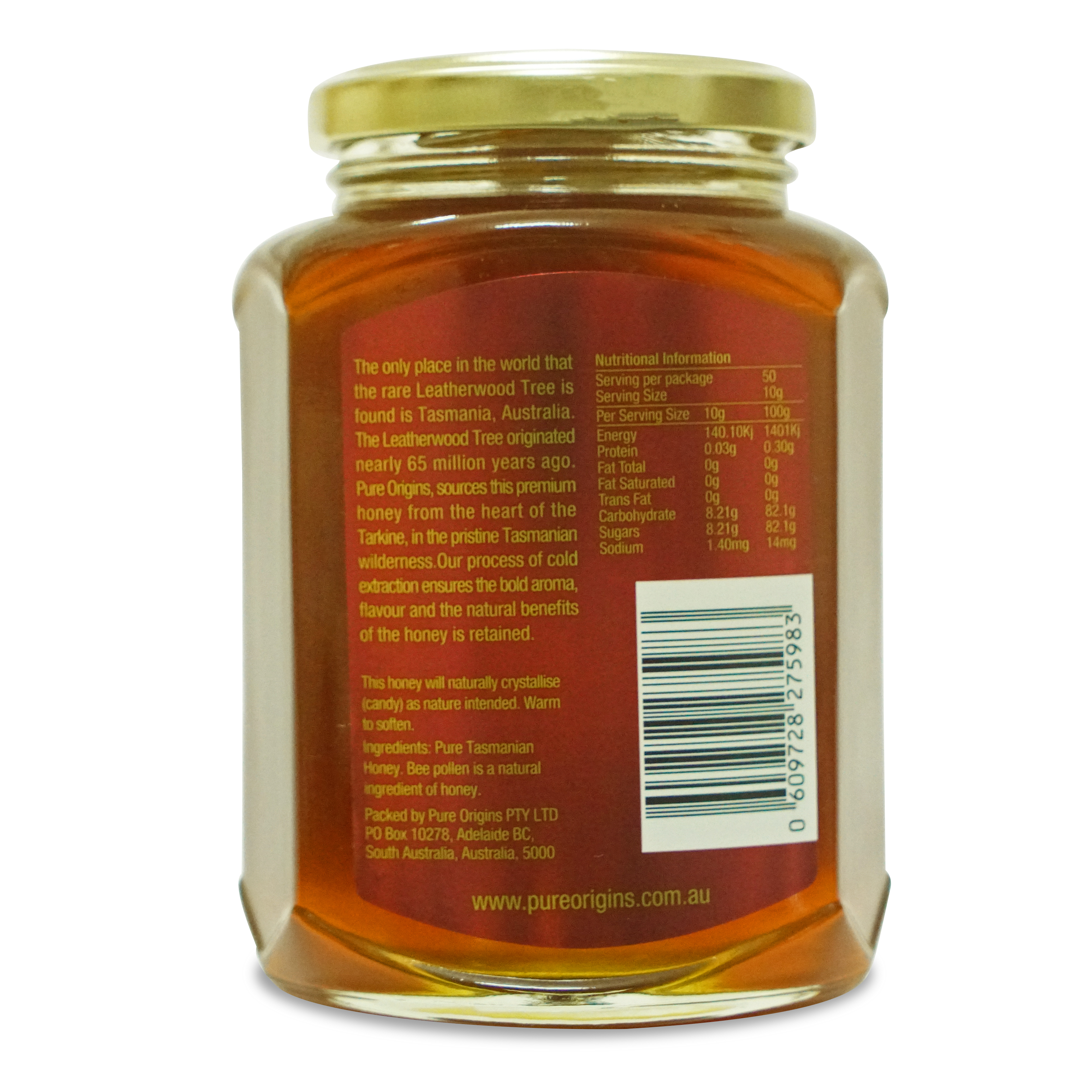 Mật ong hoa Leather Wood chính hãng Úc hiệu Pure Origins loại 500g