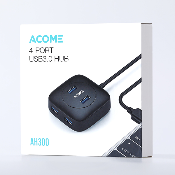 HUB USB 3.0 ACOME AH300  Bộ chuyển đổi 4in1 Tốc độ truyền tải cao Công nghệ IC mới - Hàng Chính Hãng