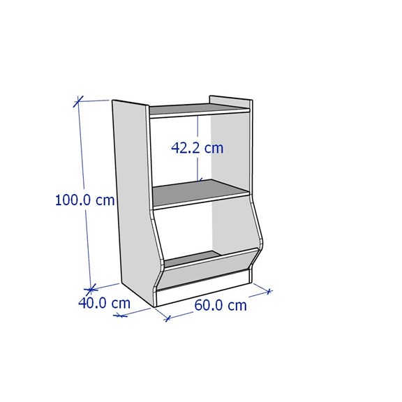 MELIA, Kệ lưu trữ đồ dùng 2 tầng cho trẻ SHE_085, 60x40x100cm