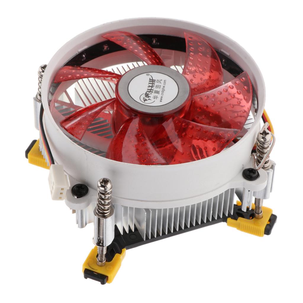 CPU Cooler Heatpipe 12cm Cooled Fan Radiator for LGA 775/1150/1151/1155/1156 Red