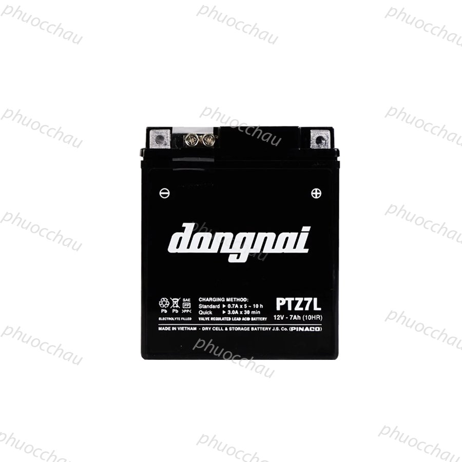 Ắc Quy Đồng Nai PTZ7L 12V-7Ah cho xe máy SH Ý, Vespa, Piaggio, Lead cũ