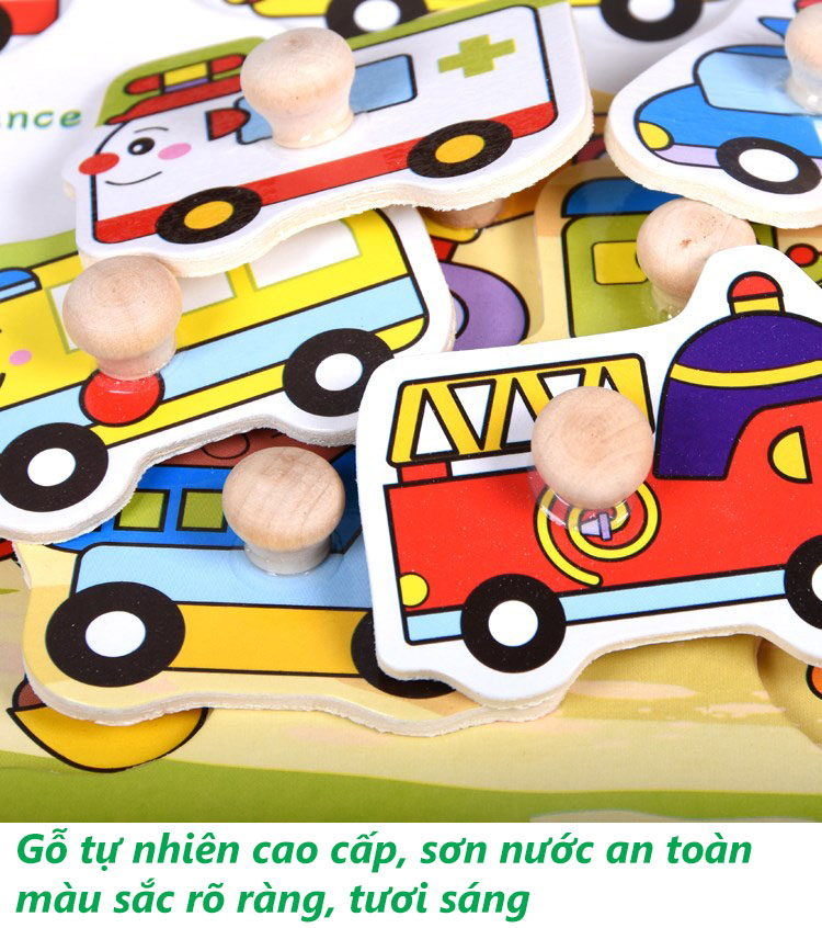 Bảng ghép hình nghề nghiệp quen thuộc núm gỗ - Mẫu mới, New!