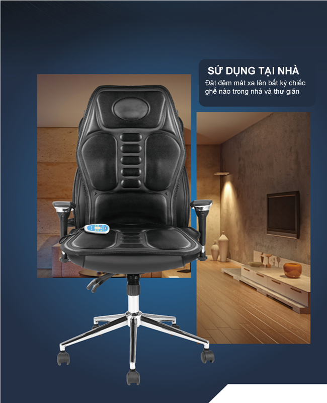 Nệm Massage Toàn Thân Hồng Ngoại Giúp Giảm Đau Nhức Xương Khớp, Giảm Mệt Mỏi, Cải Thiện Hệ Miễn Dịch Micro - Computer - Tặng kèm máy massage cầm tay mini - Hàng nhập khẩu