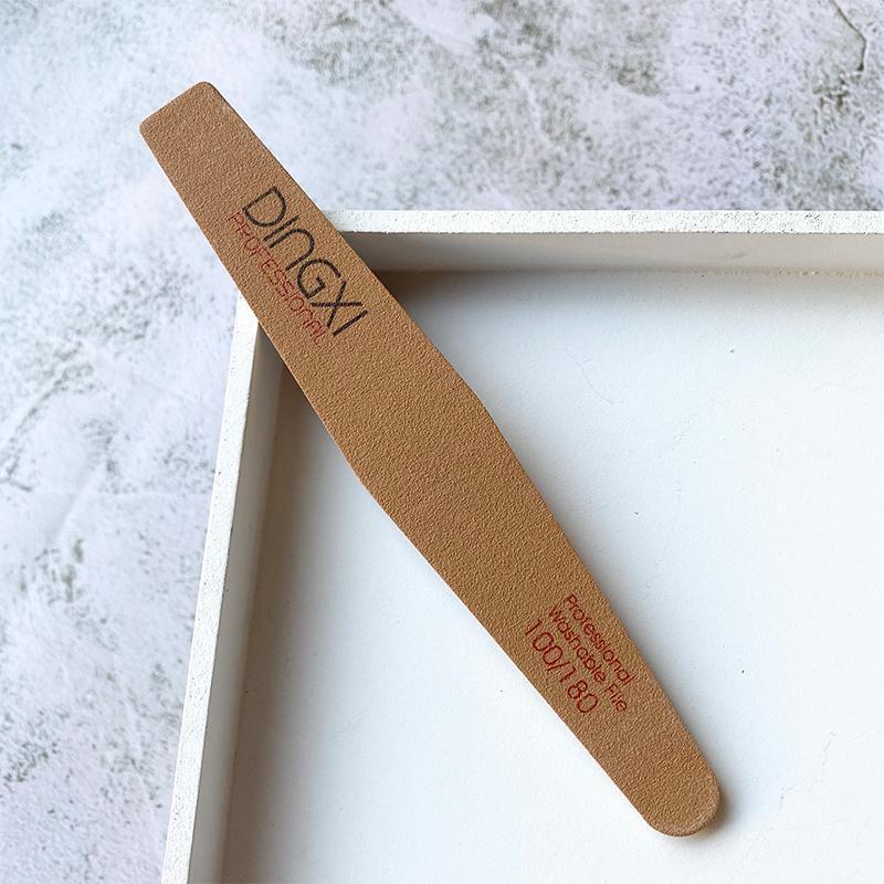 Dũa Da Bò Dingxi Màu Nâu Vàng Độ Nhám 100/180 Làm Nail, Dũa Móng Dày Nhiều Form Thẳng, Kim Cương, Cong, Bầu, Tròn Nail Phương Miu