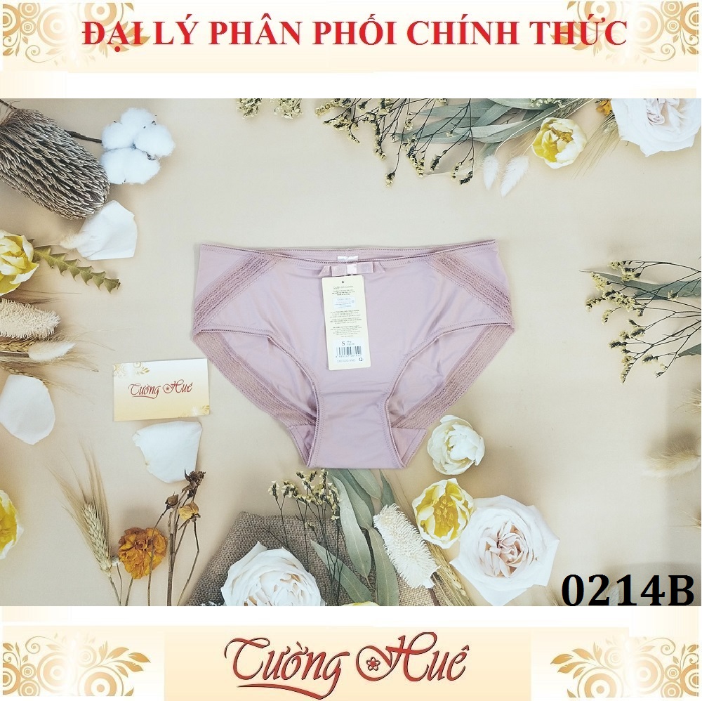 Quần lót nữ Corèle V. 0214B trơn thun lạnh siêu mịn phối viền ren, lưng vừa .