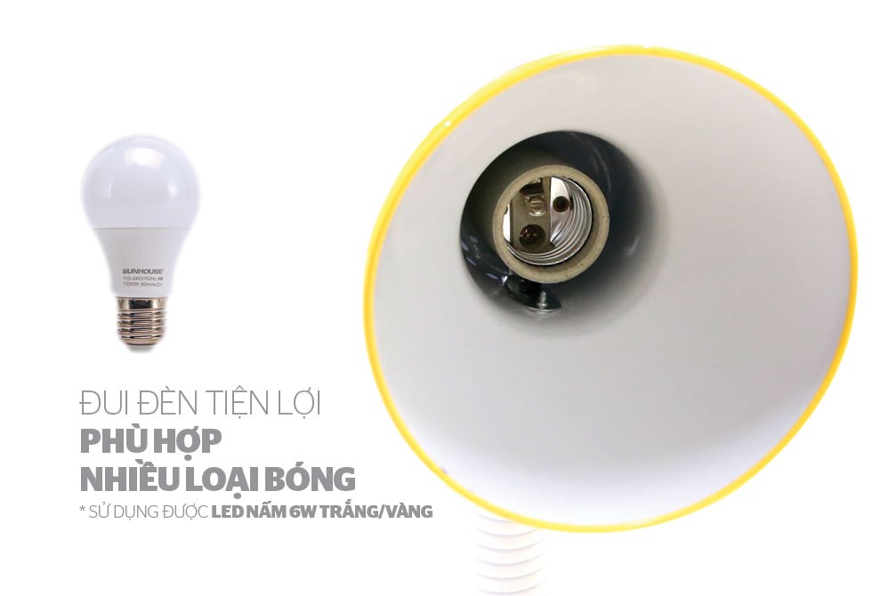 Đèn Bàn Sunhouse SHE-19LED-A6 Kèm Bóng Đèn Led - Chính Hãng