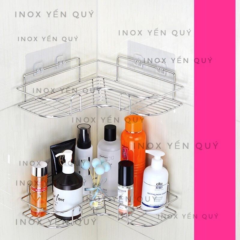 Kệ góc inox dán tường không khoan đục
