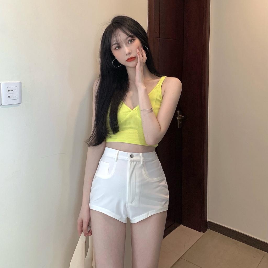 ✓Quần short eo cao dáng ôm thời trang Hàn Quốc sành điệu quyến rũ