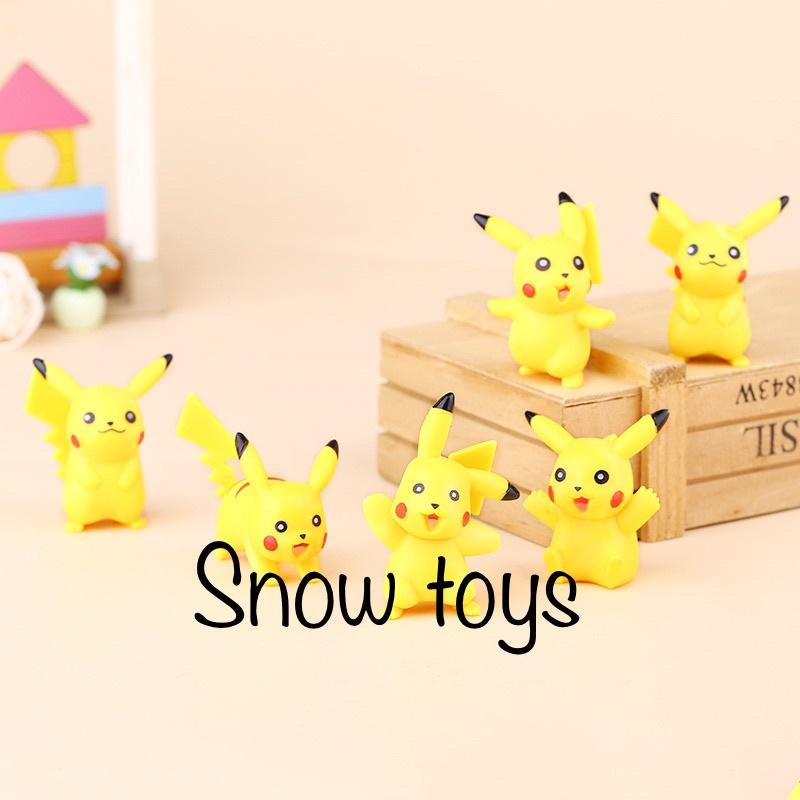 Mô hình Pikachu - Trọn bộ 6 mô hình Pikachu nguyên bản cực dễ thương - Cao khoảng 3.5 ~ 4.5cm