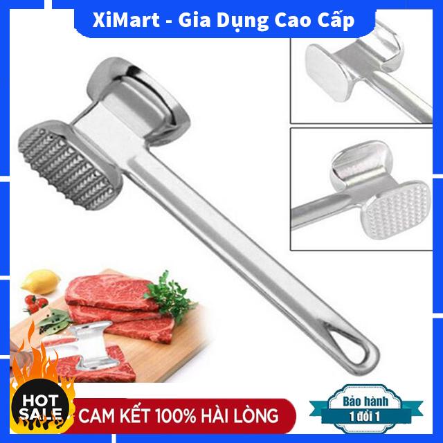 Búa đập thịt bằng nhôm đúc 2 mặt chống gỉ siêu cứng đập đá, thịt, hành tỏi sả dễ dàng