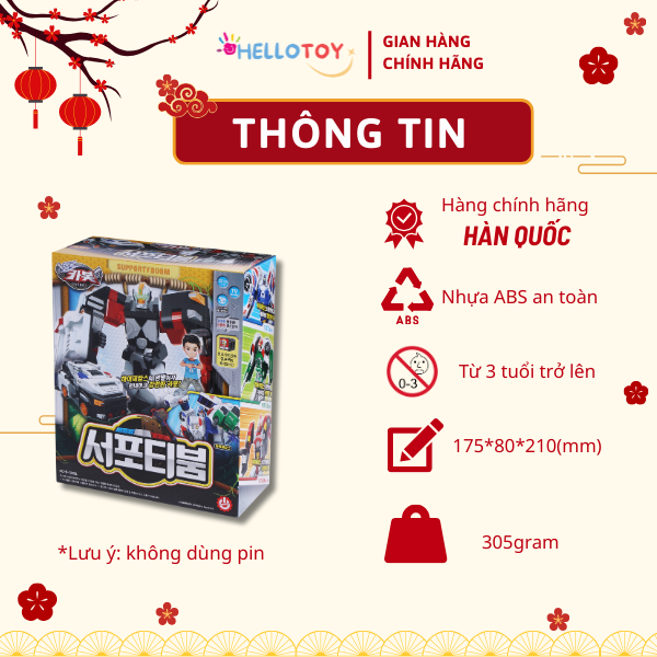 Đồ chơi robot biến hình Hello Carbot Supporty| Biến hình 2 trong 1 | Hàng chính hãng