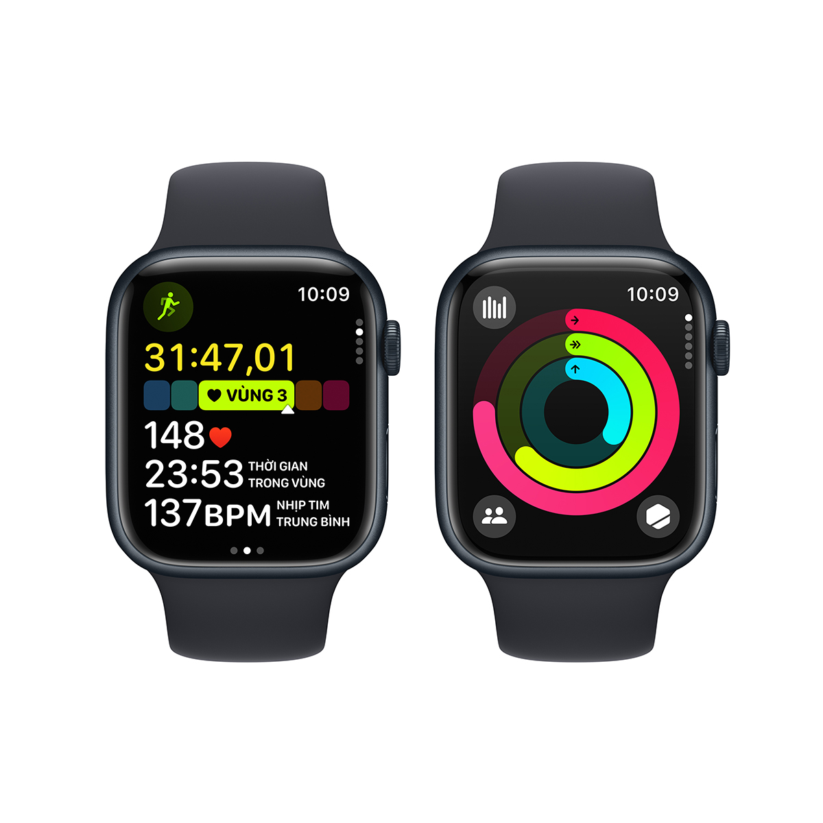 Apple Watch Series 9 GPS Sport Band (Viền Nhôm, Dây Cao Su)