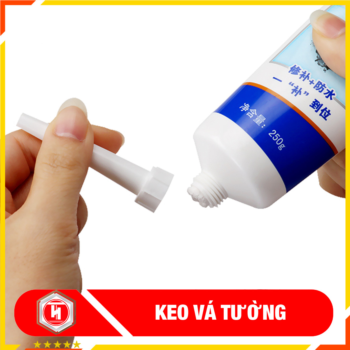 Tuýp keo vá tường siêu tốc 250G-Keo trám vá tường bị bong tróc, nứt, trầy xước, đóng đinh và vết bẩn...