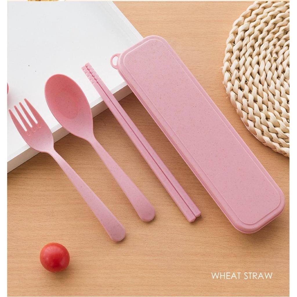 Bộ Muỗng Đũa Dĩa Cá Nhân Có Hộp Đựng Tiện Lợi Sạch Sẽ Cho Dân Văn Phòng, Sinh Viên, Đi Picnic Dã Ngoại SƯƠNG MAI