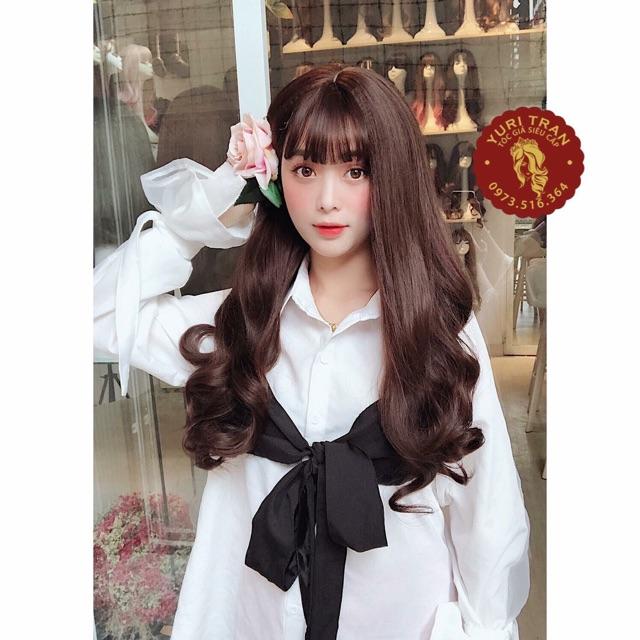 Tóc giả nguyên đầu BỘ XOĂN ĐUÔI SOCOLA