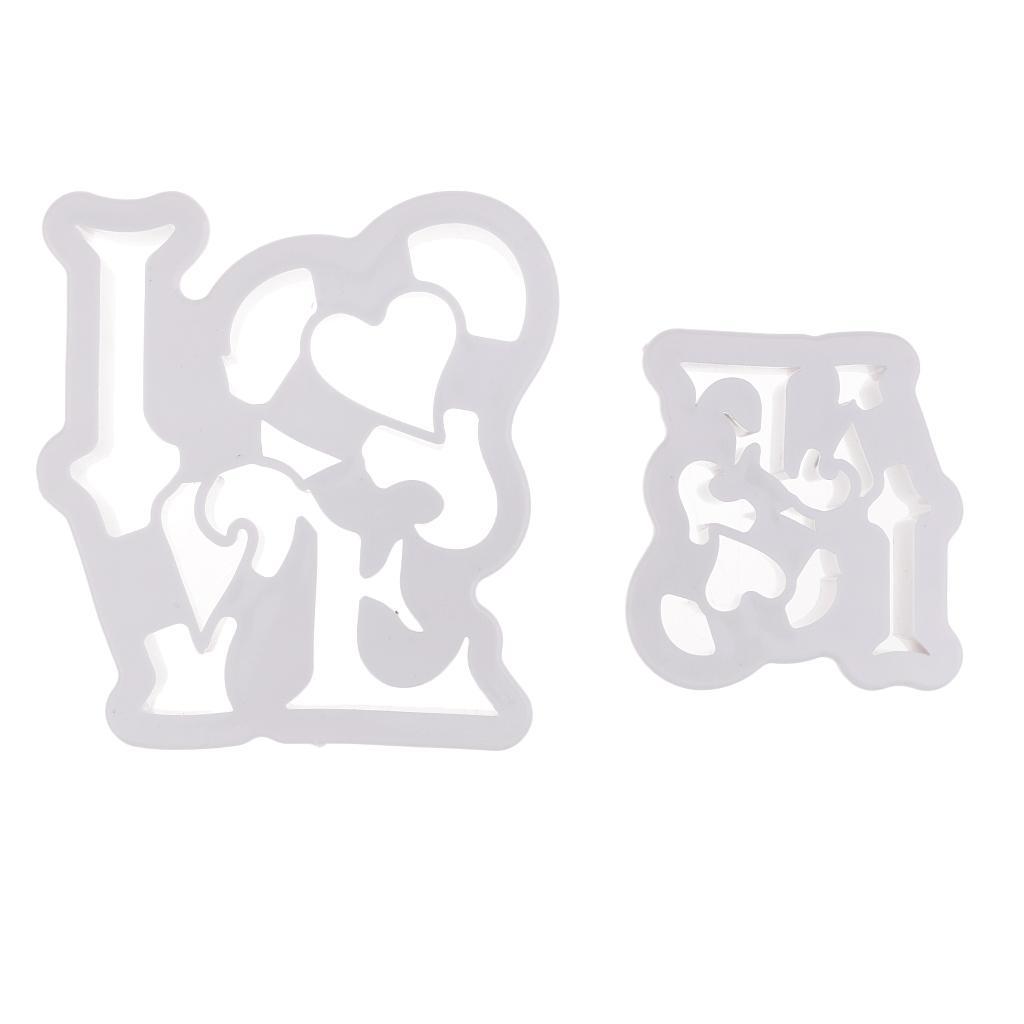 2Pcs LOVE Fondant Biscuit Mold Tool Cake Baking Vegetable Fruit Shapes