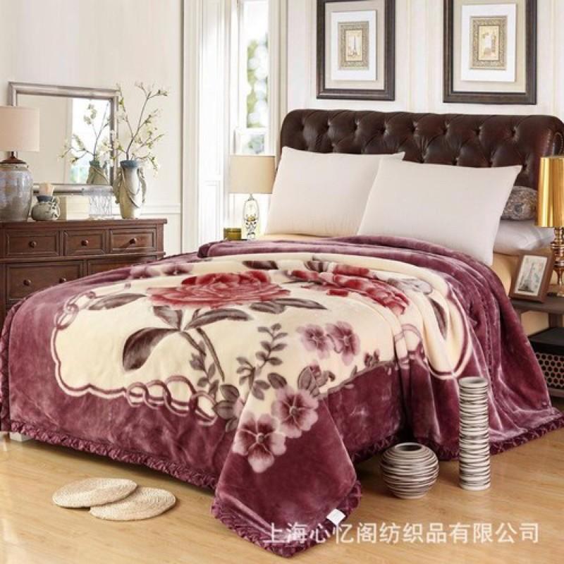 Chăn băng lông chất đẹp 5kg dày 3 lớp 2mx2m2