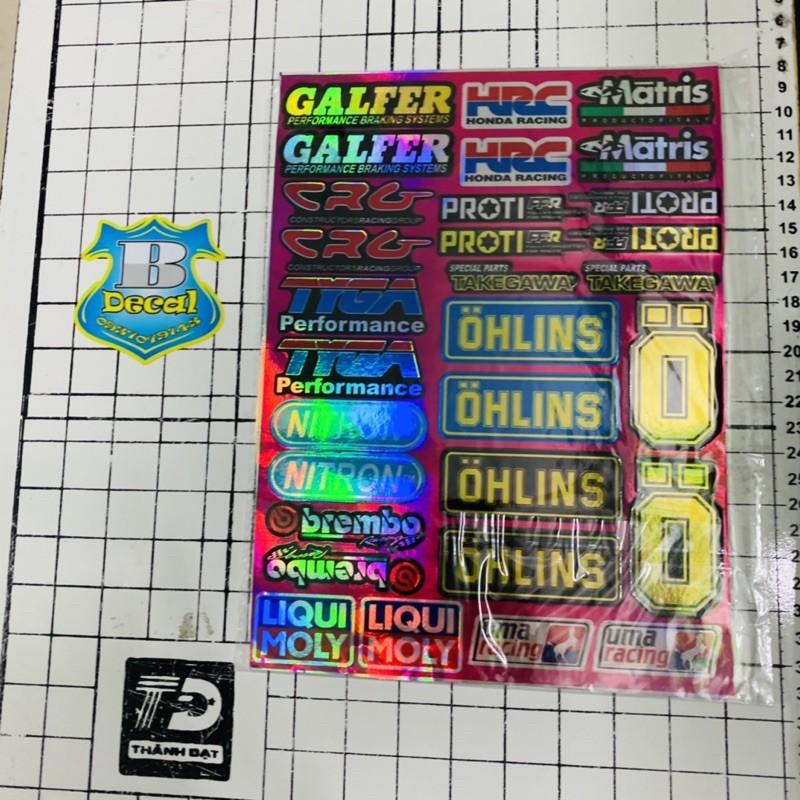 Tem logo sticker hồng Crom