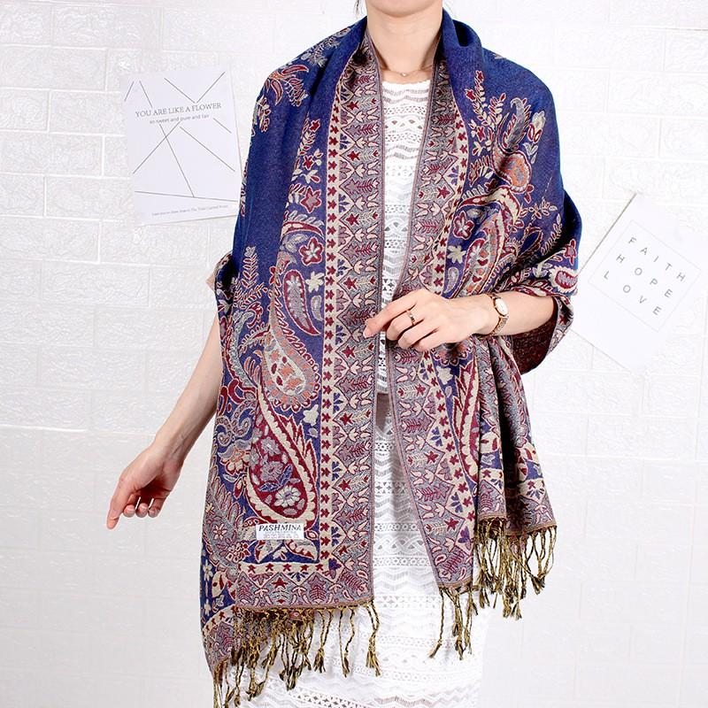 KHĂN CHOÀNG CỔ PASHMINA THỔ CẦM HOA HỒNG 01