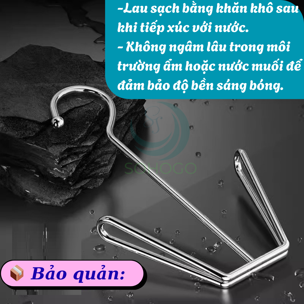 Bộ 2 Móc Treo Giày Đôi Inox Đa Năng- Móc Phơi Giày Thông Minh Chống Gỉ -Móc Sắt Treo Dép – Giày – Chai Đa Dụng