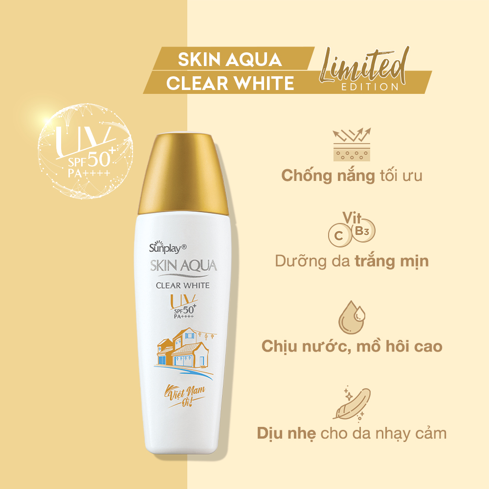 Sữa chống nắng dưỡng da trắng mịn Sunplay Skin Aqua Clear White Limited Editon SPF 50+, PA++++ (25g)