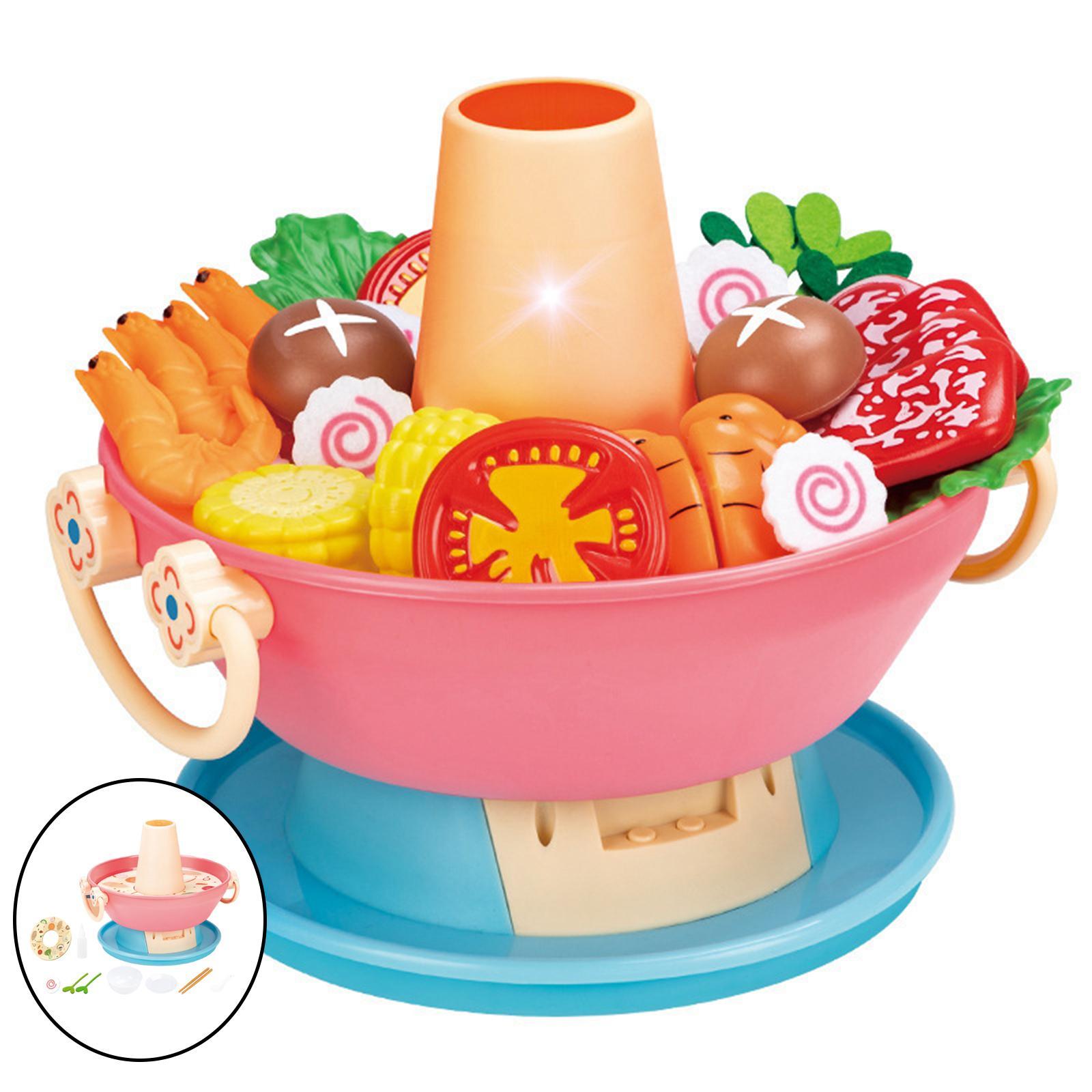Kitchen Playset Toy Hot Pot for Kids, Pretend Play