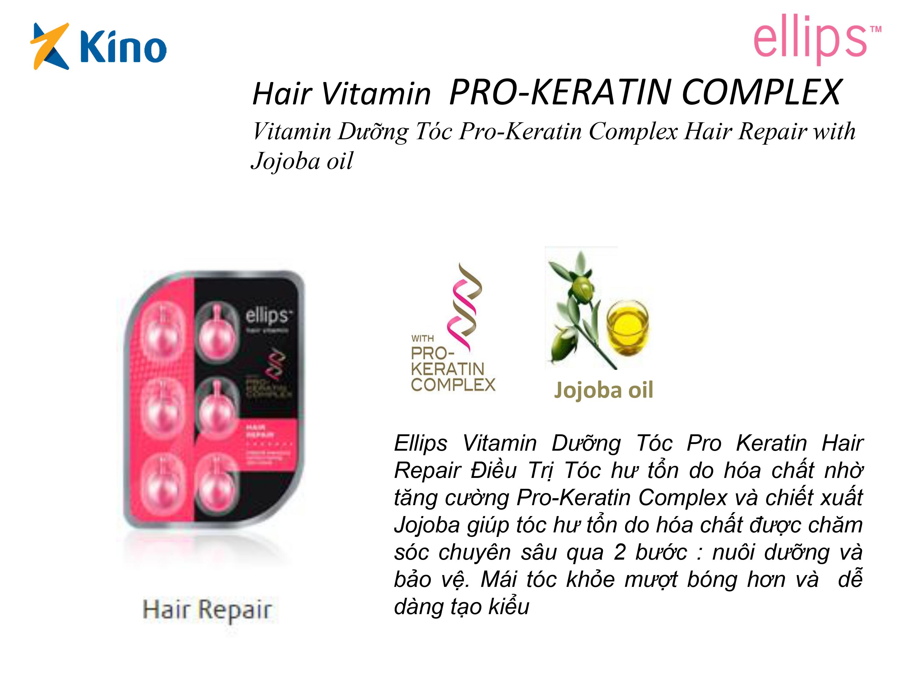Viên dưỡng tóc Ellips - Serum chăm sóc, phục hồi tóc óng mượt với thành phần vitamin và tinh dầu tự nhiên