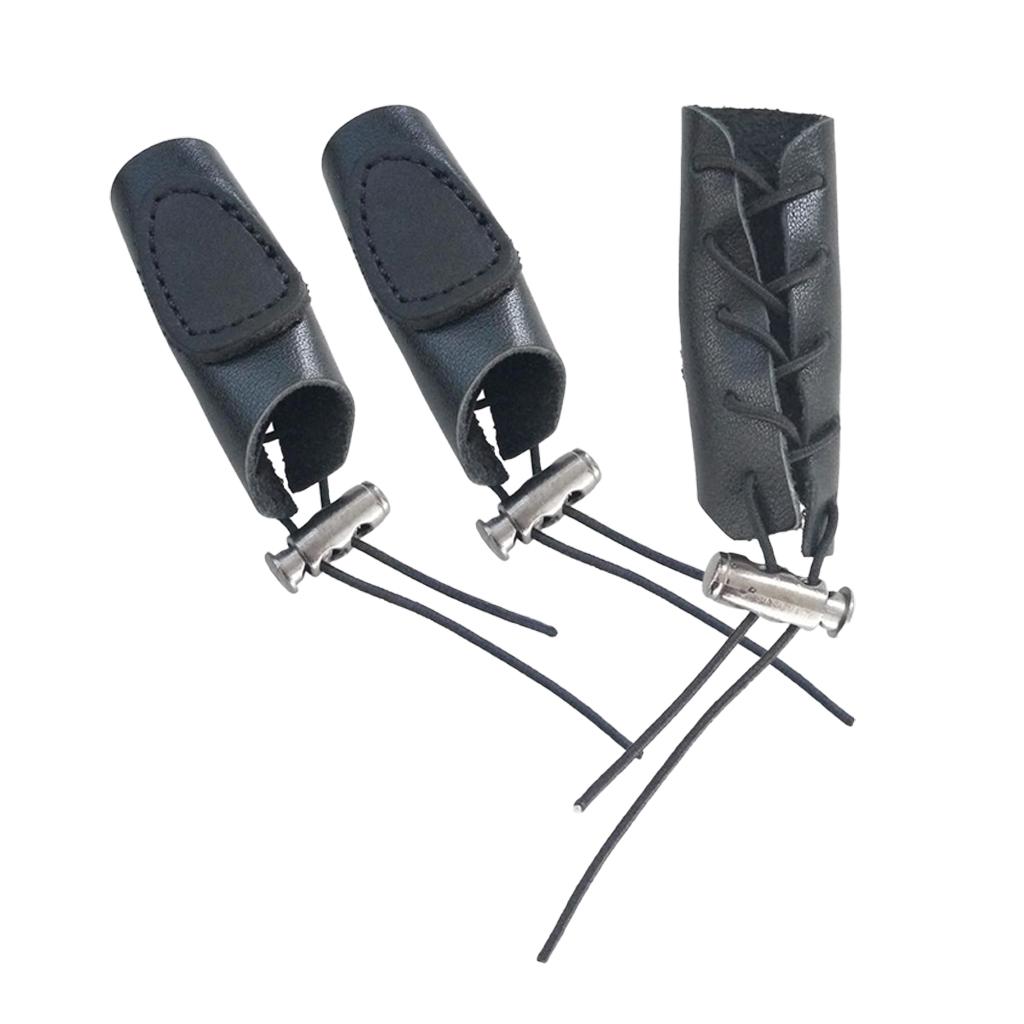 Cow Leather Archery 3 Finger Tabs For Recurve Bows Hunting Finger Protector