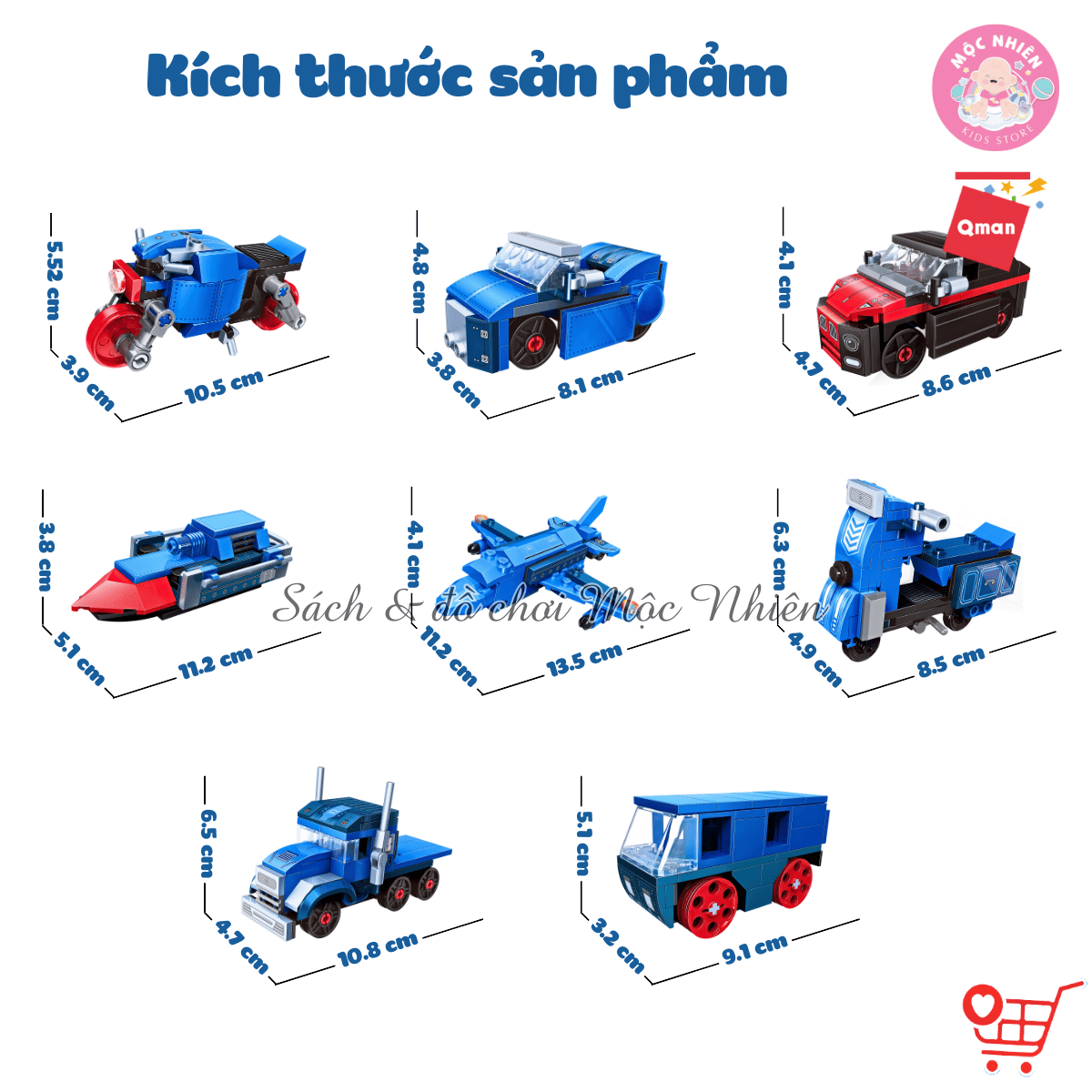 Đồ chơi lắp ráp, xếp hình Qman 42206 - Tàu hỏa hơi nước vintage (517 mảnh ghép)