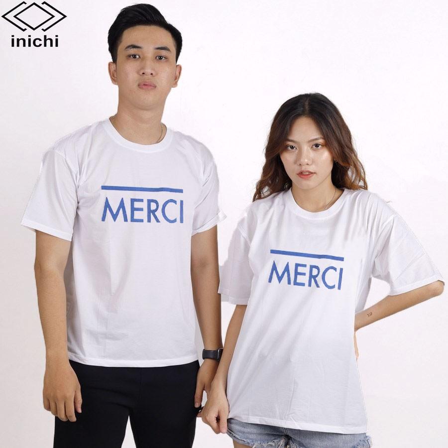 Áo thun Unisex INICHI tay lỡ form rộng phong cách hình in chữ MERCL - IC655