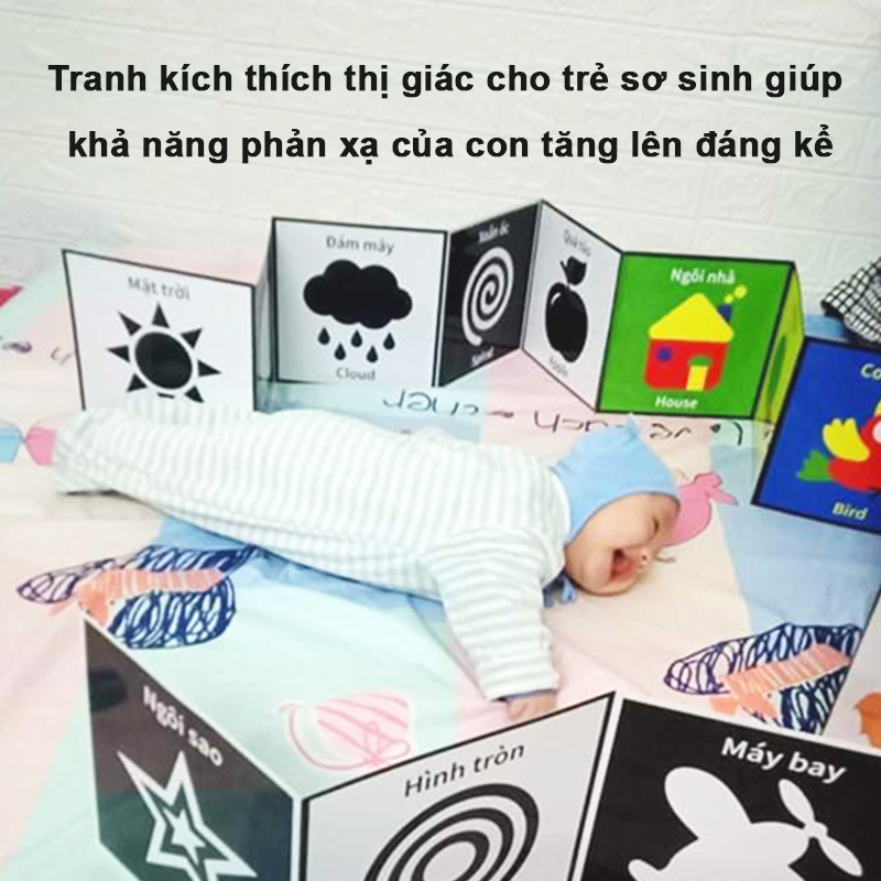 Thẻ kích thích thị giác cho trẻ sơ sinh, Đồ chơi cho bé sơ sinh giúp bé phát triển giác quan và não bộ Baby-S – SDC063