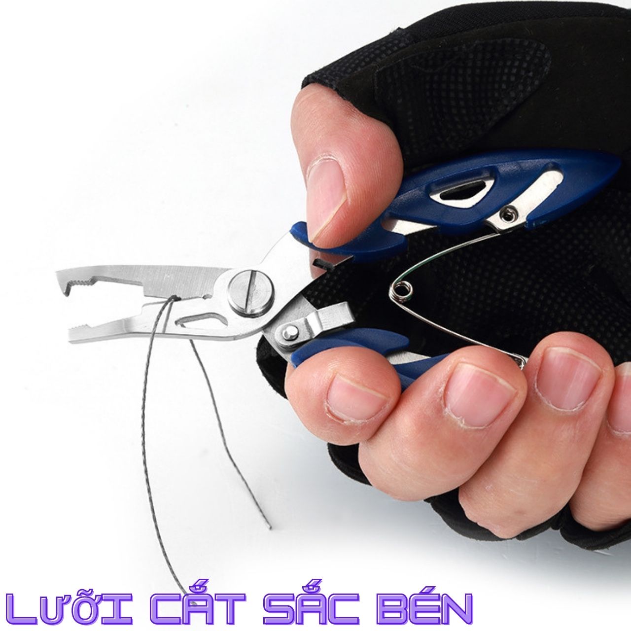 Kìm gỡ lưỡi câu cá thép chống gỉ, kìm thép kích thước 12cm, tặng kèm bao da đựng kìm