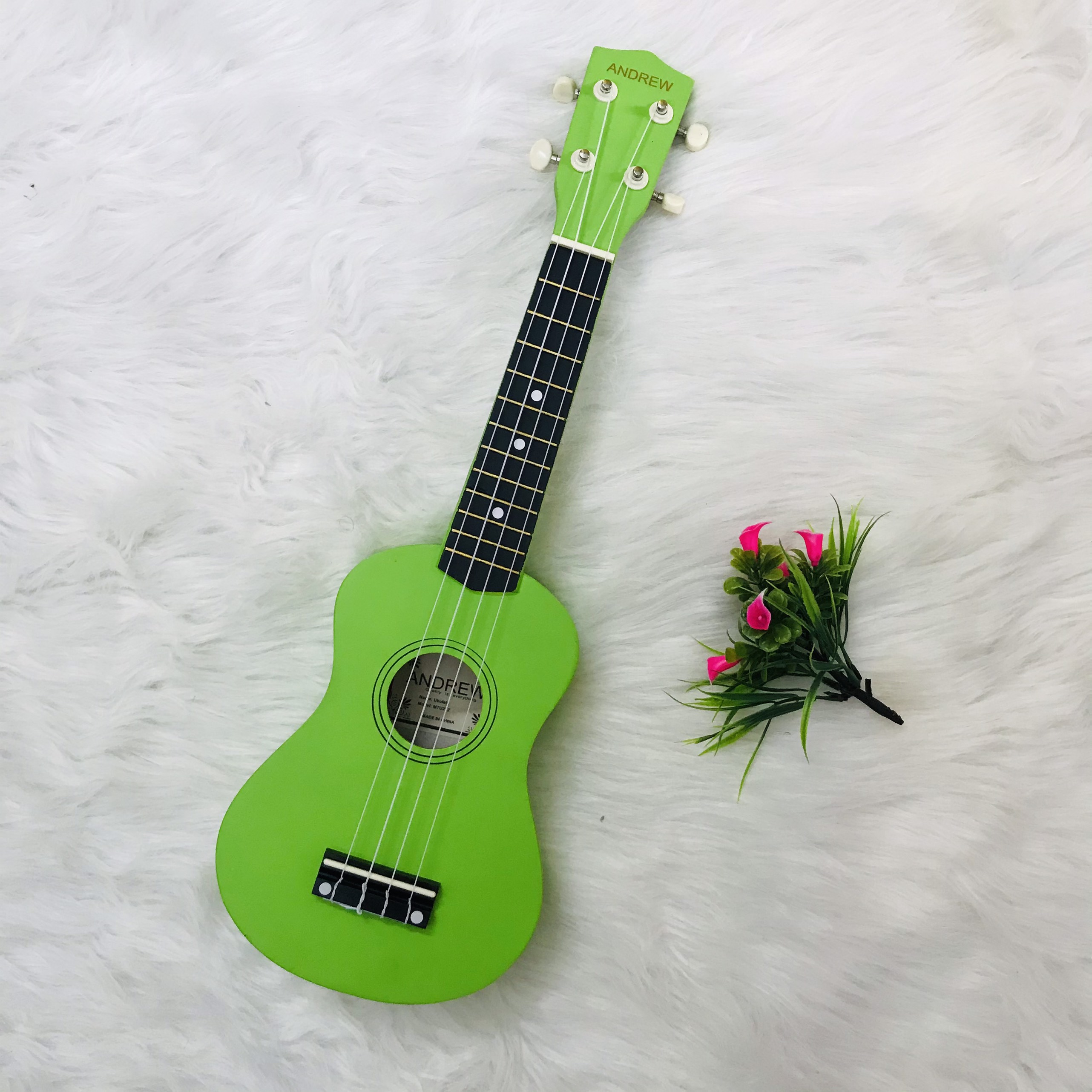 Đàn Ukulele Soprano gỗ tự nhiên nhiều màu sắc - Kèm nhiều phụ kiện