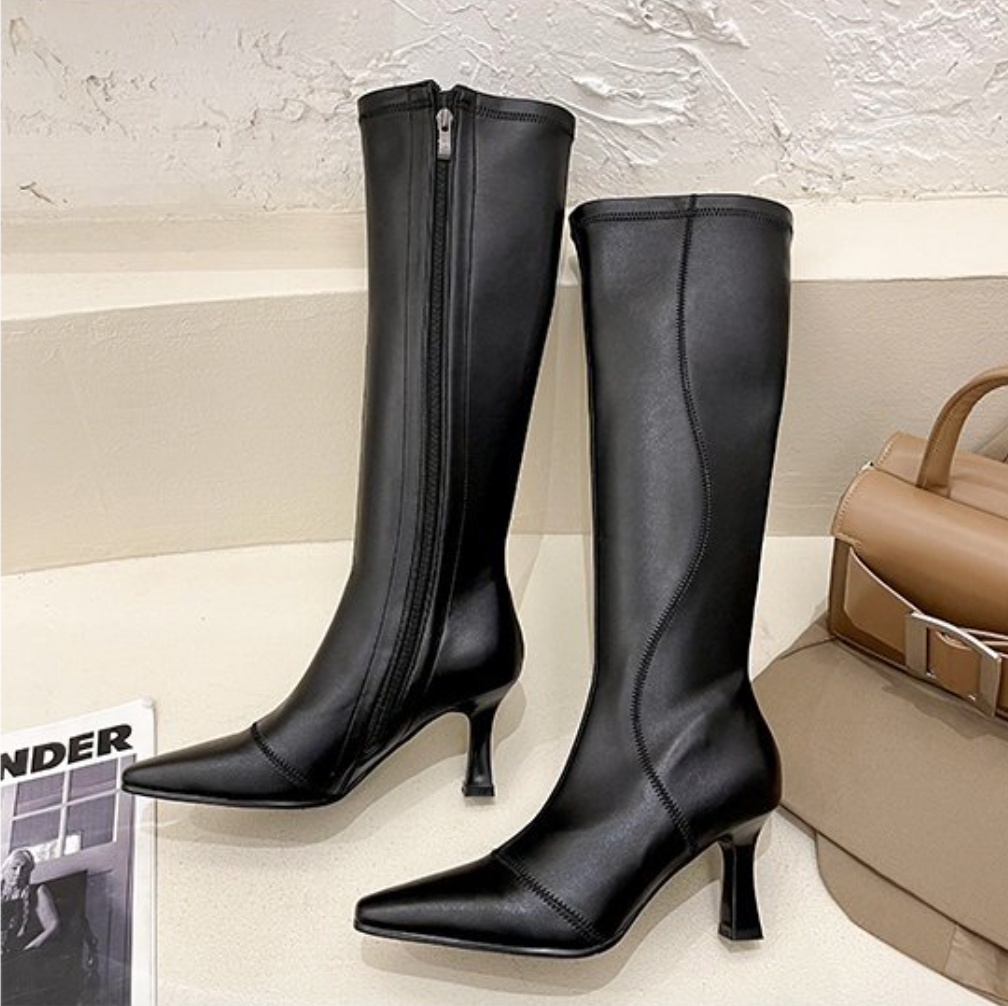 [ Ảnh thật] Boot dưới gối ÔM CHÂN gót nhỏ 7cm NỮ TÍNH GCC0601