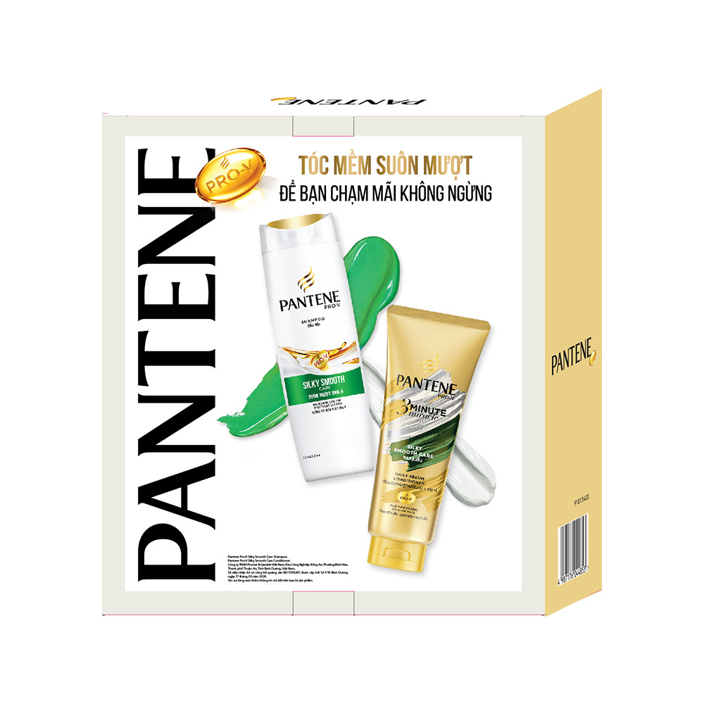 Bộ đôi Pantene Suôn Mượt Óng Ả Dầu gội 300ml + Kem xả 3 phút diệu kỳ 150ml