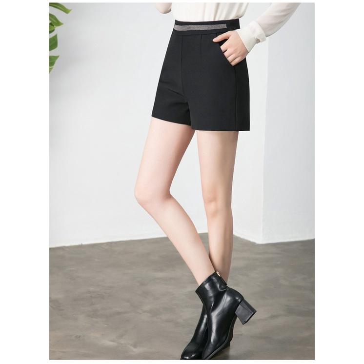 Quần short nữ lưng cao ống rộng cao cạp nhũ kim sa đẹp Hàn Quốc Q690