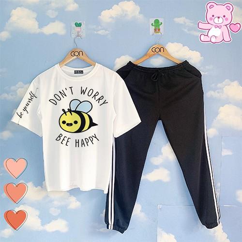 COMBO TIẾT KIỆM Set Đồ Bộ Áo Thun Tay Lửng Quần Kẻ 3Sọc, Quần Ulzzang 2 Sọc