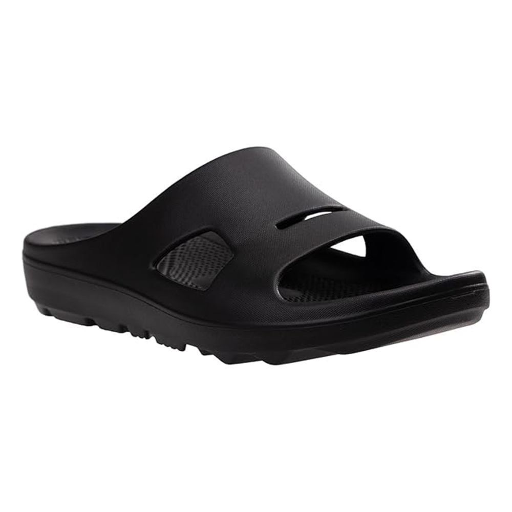 Dép quai ngang sức khoẻ nam Revitalign Strive Black - đế đúc nguyên khối, không thấm nước, chuyên dùng giảm đau viêm cân gan chân