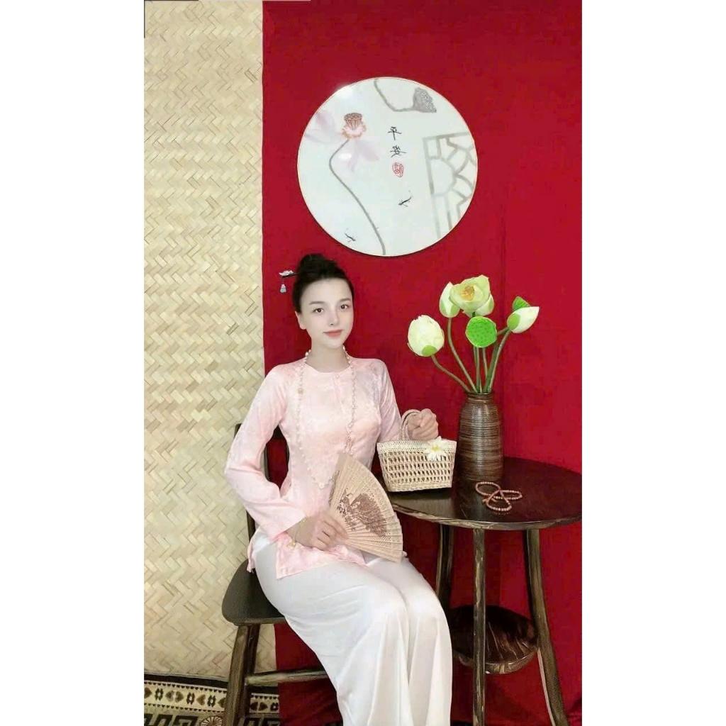 BỘ BÀ BA GẤM KÈM QUẦN LỤA TRẮNG 6 SIZE - Xanh chuối.Q trắng